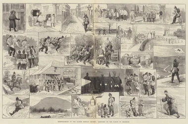 Muistoja pääsiäismaanantaikatsauksesta, luonnoksia maaliskuusta Brightoniin